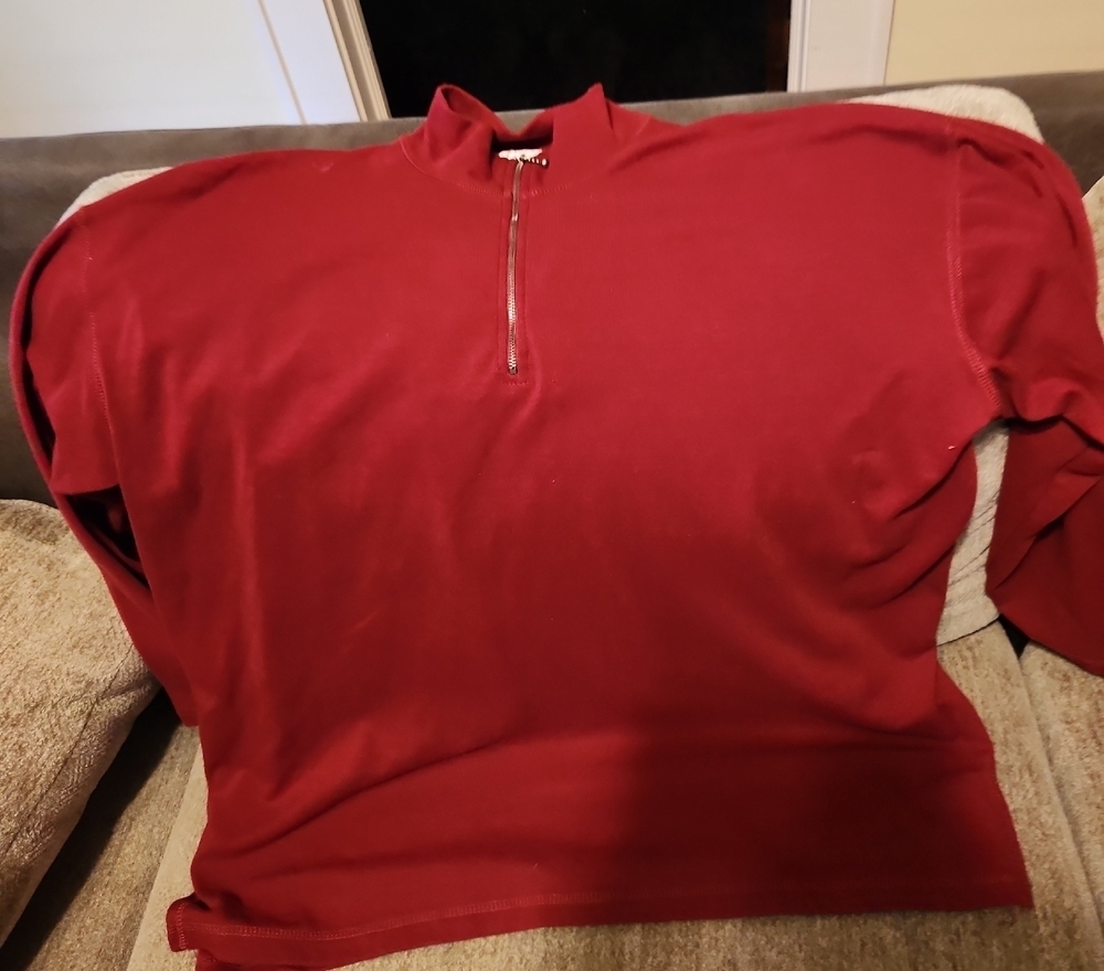 Chaus Burgundy Quarter-Zip Pullover